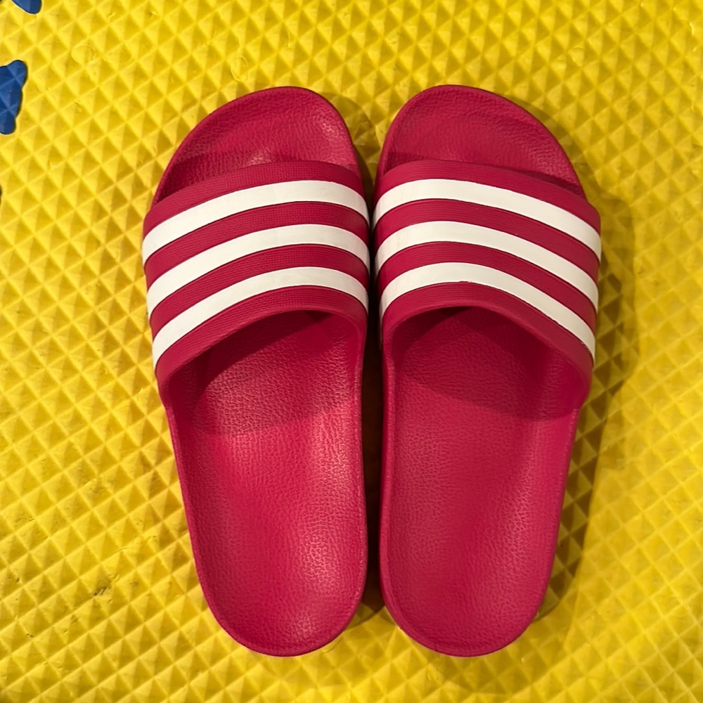 Pink Adidas Slides